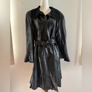 Shiny Black Trench Coat